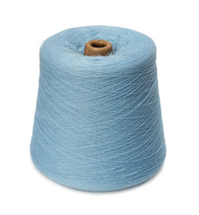 Spool of a dark blue yarn.