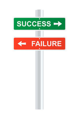 Success and failure signpost. Vector illustration