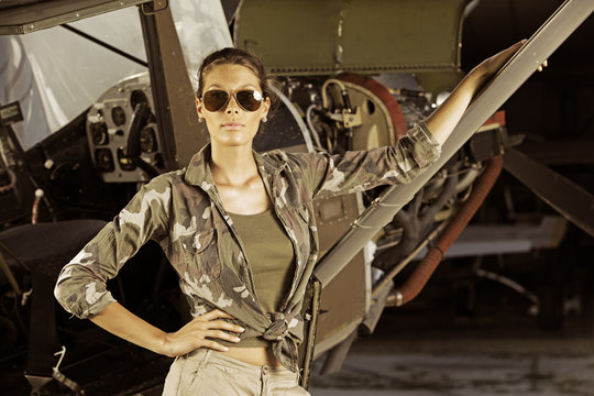 Woman airplane pilot