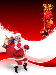 santa claus on red background