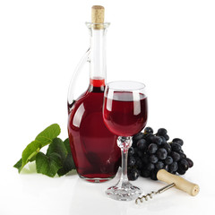 Bottle with red wine