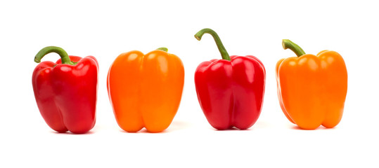 Sweet peppers isolated on white