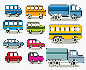 Set of cars icons, vector.