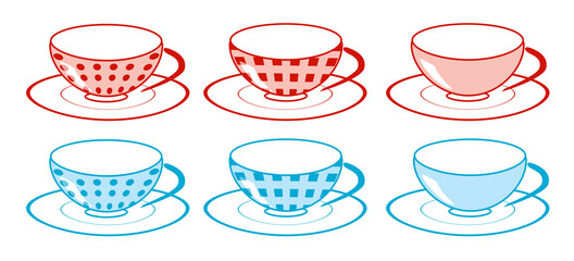 set of tea cup, vector illustration
