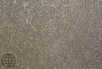Global icon on leather background and texture