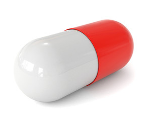 3d pill isolated on white background