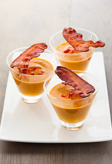 pumpkin soup in glasses