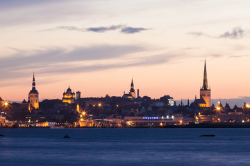 Night shot of the Capital Tallinn, Estonia
