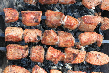 Tasty delicious fried meat closeup