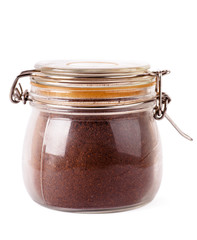 Jar with coffee