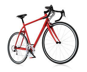 Fototapeta na wymiar 3d czerwony rower górski