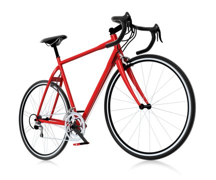 3d red mountain bike