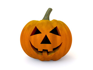3D halloween pumpkin isolated on white background
