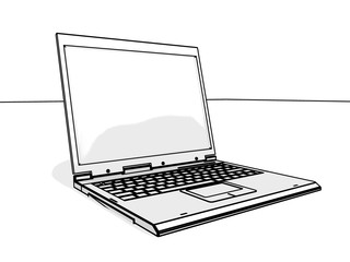 white laptop - sketch version