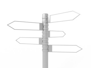 3d signpost isolated on white background