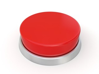 3d red button isoladed on white background