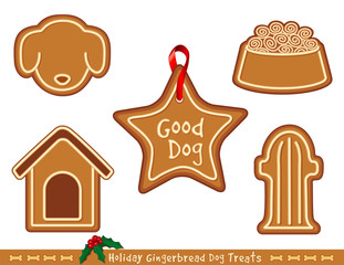 Good Dog Holiday Treats, star, doghouse, hydrant, dish, bone
