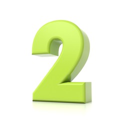 3D green number collection - 2