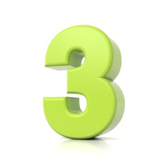3D green number collection - 3