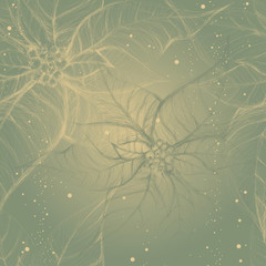 Christmas flower Poinsettia / Floral seamless winter pattern