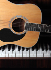 guitar part on piano keys - 44972537