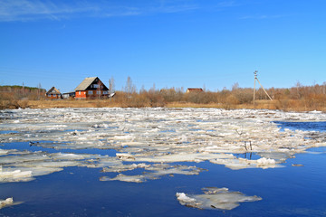 rural house on river coast