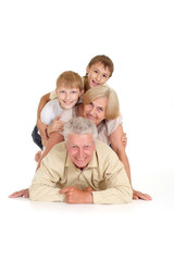 Grandchildren with their cute grandparents