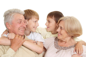 Granddad and granny  with their lovely grandchildren