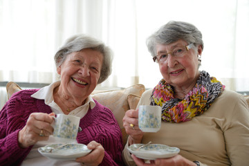 Two Senior Ladies Having Coffee 1