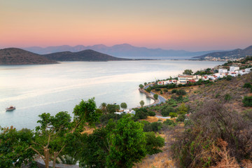 Sunrise at Mirabello Bay on Crete, Greece