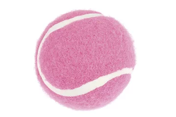 Crédence de cuisine en verre imprimé Sports de balle Pink tennis ball isolated on a white background.