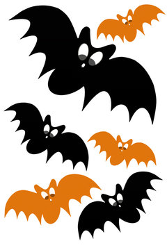 halloween concept design with black and orange bat