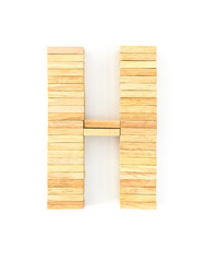 Wooden domino alphabet,H