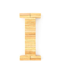Wooden domino alphabet,I