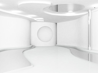 empty interior in white