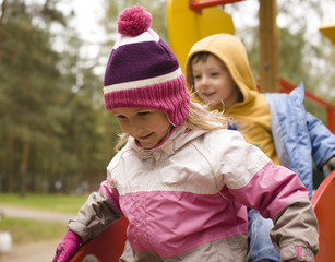 Obraz premium children playing outside