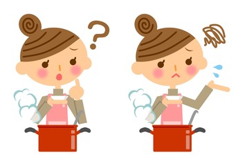 料理をする女性