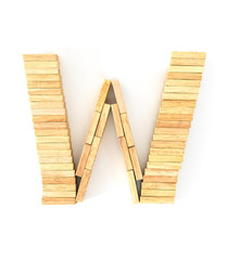 Wooden domino alphabet,W