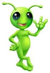 Foto op Plexiglas Kleine groene man alien © Christos Georghiou