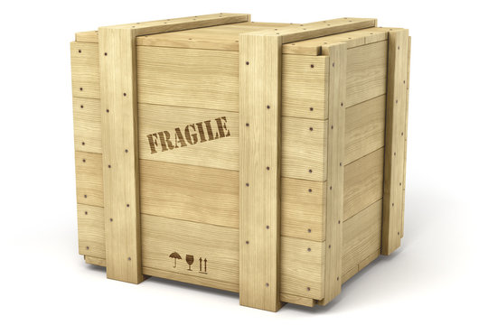 Caisse de bois sur fond blanc 1