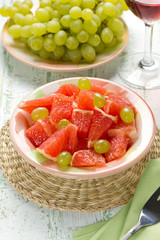 Salad with grapefruit and grapes