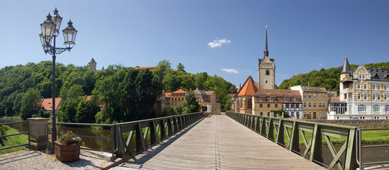 Gera panorama osterstein, sankt marien church, bridge - obrazy, fototapety, plakaty