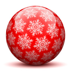 Kugel, Schneeflocken, abstrakt, Dekoration, Rot, Glaskugel, XMAS