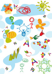 Childlike sketch background