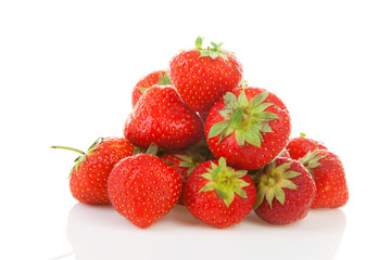 Pile of fresh strawberries in closeup