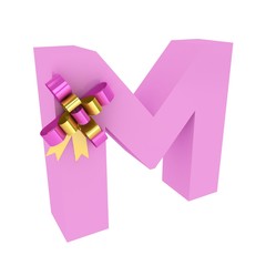 3d pink leter with know from set