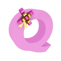 3d pink leter with know from set