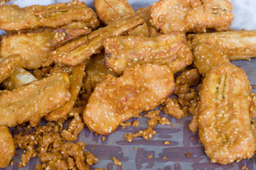 Deep-fried sliced banana