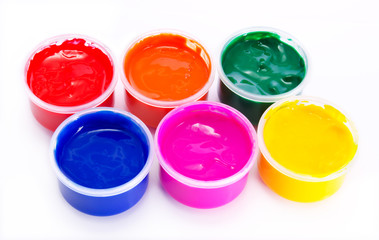 Colored gouache paint