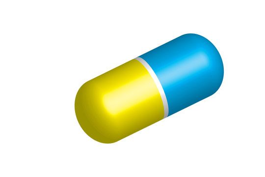Pill vector - yellow and blue